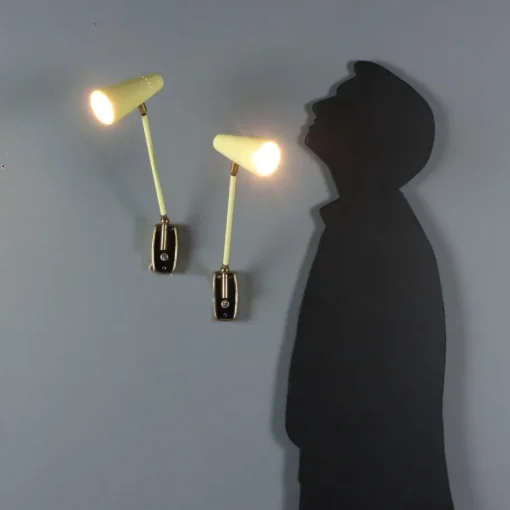 Sale Pamono Vintage Wall Lamps in Lacquered Metal from Stilnovo, 1950s, Set of 2