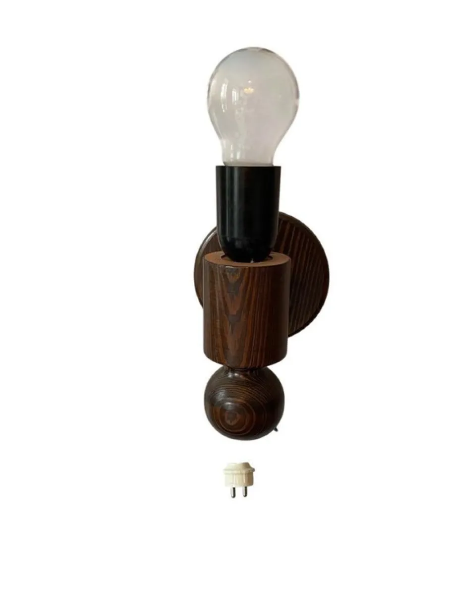 Best Pamono Vintage Wall Lamps in Stained Pine from Markslöjd, Sweden, 1970s