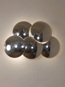 Best Pamono Vintage Wall Lamps with Chromed Steel Discs by Goffredo Reggiani, 1970s, Set of 2