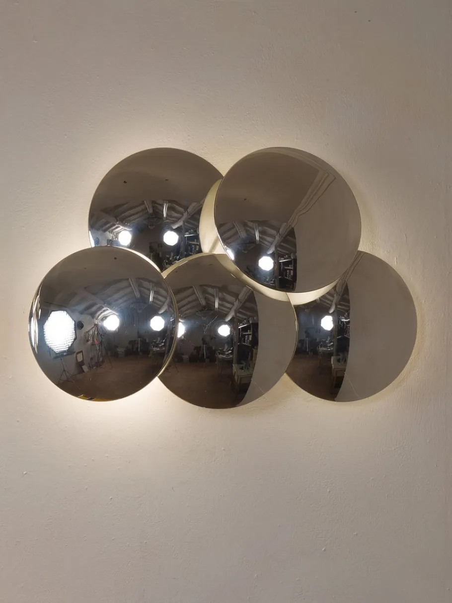 Best Pamono Vintage Wall Lamps with Chromed Steel Discs by Goffredo Reggiani, 1970s, Set of 2