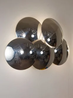 Best Pamono Vintage Wall Lamps with Chromed Steel Discs by Goffredo Reggiani, 1970s, Set of 2