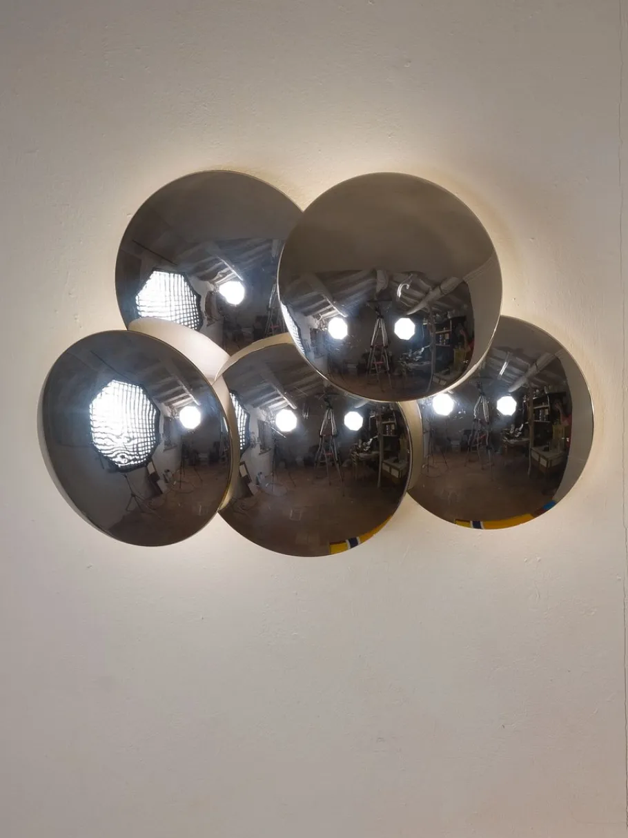 Best Pamono Vintage Wall Lamps with Chromed Steel Discs by Goffredo Reggiani, 1970s, Set of 2