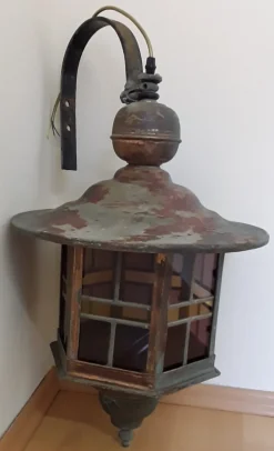 Discount Pamono Vintage Wall Lantern with Copper Housing with an Iron Arch Holder, 1930s