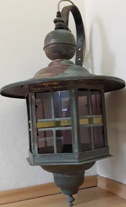 Discount Pamono Vintage Wall Lantern with Copper Housing with an Iron Arch Holder, 1930s