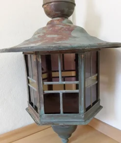 Discount Pamono Vintage Wall Lantern with Copper Housing with an Iron Arch Holder, 1930s