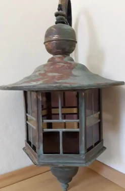Discount Pamono Vintage Wall Lantern with Copper Housing with an Iron Arch Holder, 1930s