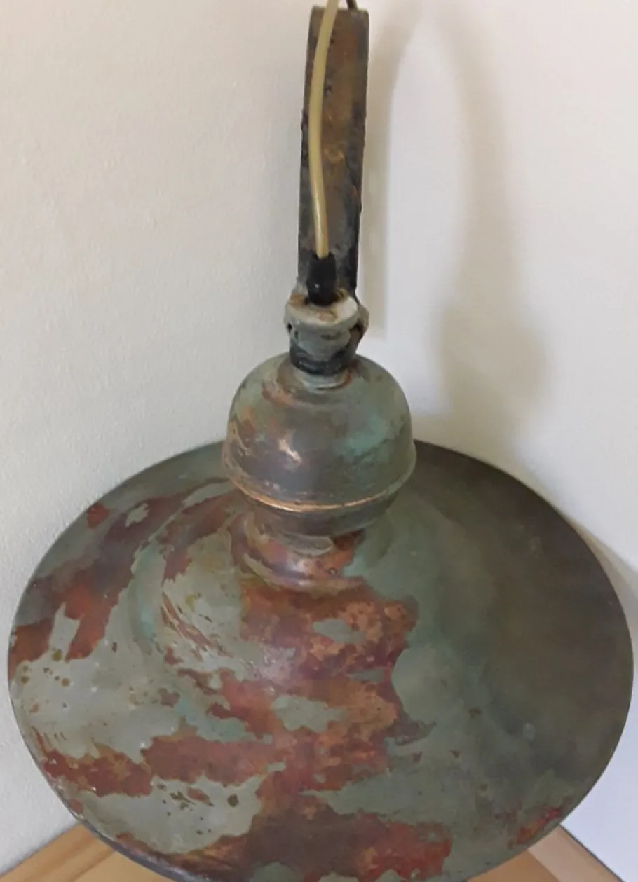 Discount Pamono Vintage Wall Lantern with Copper Housing with an Iron Arch Holder, 1930s