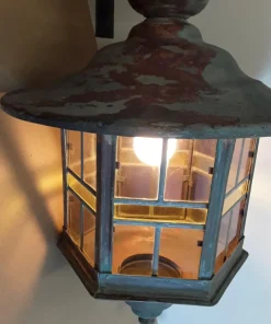 Discount Pamono Vintage Wall Lantern with Copper Housing with an Iron Arch Holder, 1930s