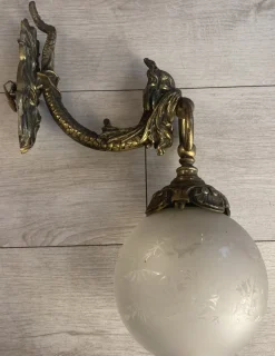 Discount Pamono Vintage Wall Light in Bronze and Crystal