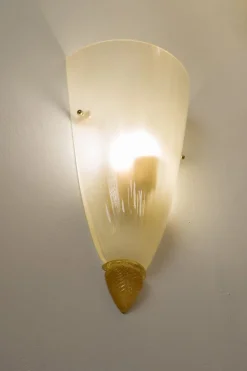 Best Pamono Vintage Wall Light in Murano Glass with Pure Gold Leaf Decorations, 1960s