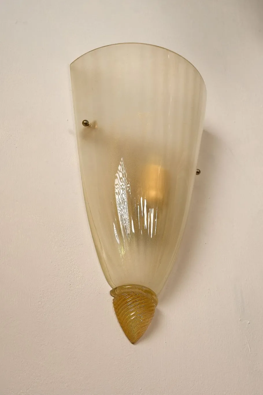 Best Pamono Vintage Wall Light in Murano Glass with Pure Gold Leaf Decorations, 1960s