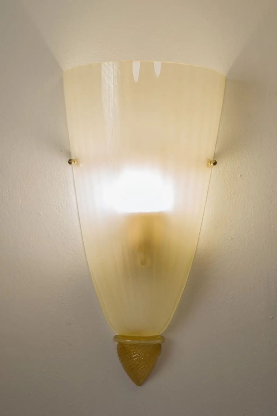Best Pamono Vintage Wall Light in Murano Glass with Pure Gold Leaf Decorations, 1960s