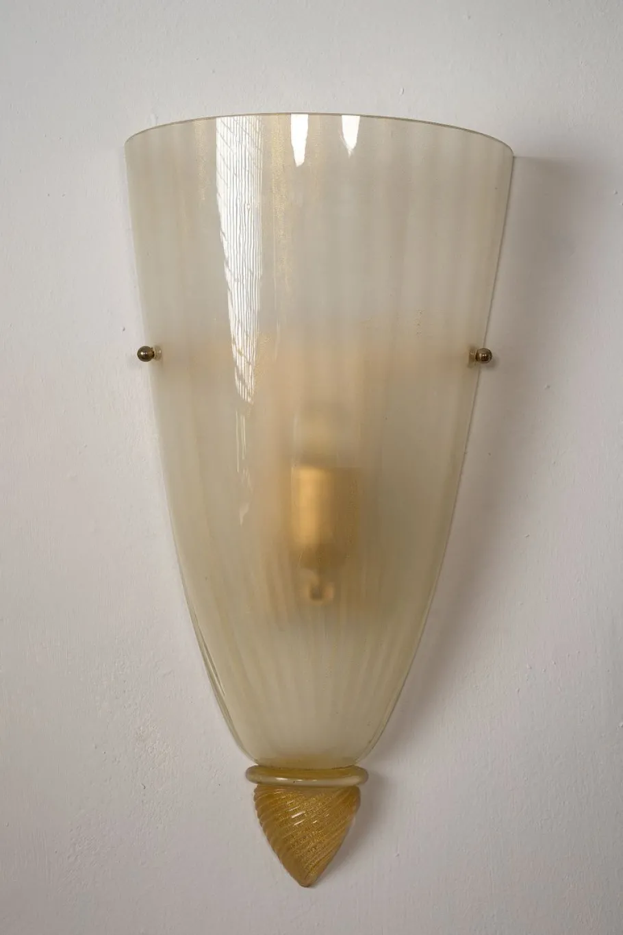Best Pamono Vintage Wall Light in Murano Glass with Pure Gold Leaf Decorations, 1960s