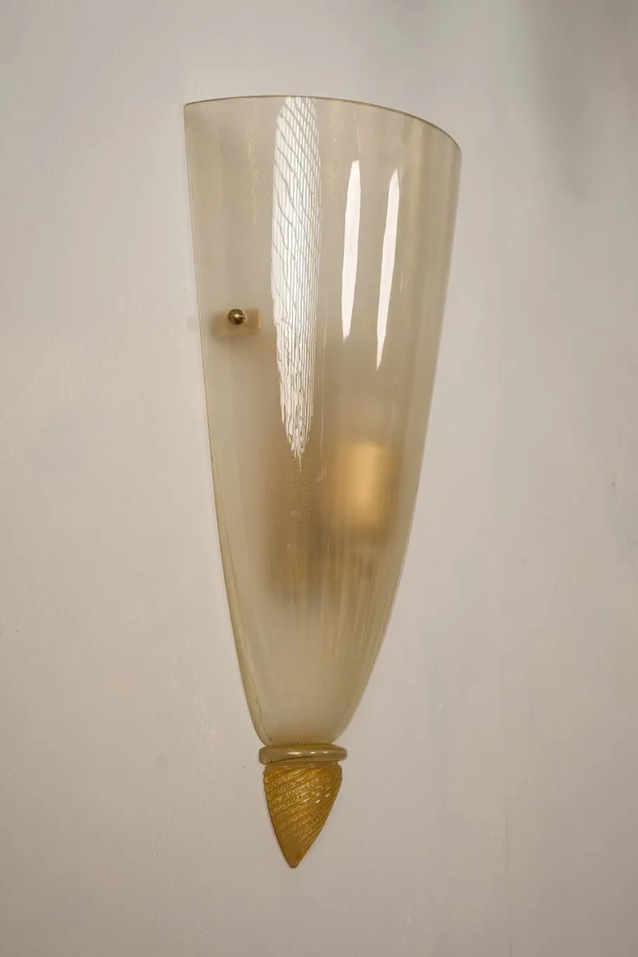 Best Pamono Vintage Wall Light in Murano Glass with Pure Gold Leaf Decorations, 1960s