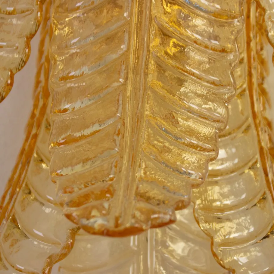 Sale Pamono Vintage Wall Sconces in Amber Murano Glass, 1990s, Set of 2