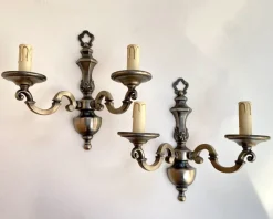 Clearance Pamono Vintage Wall Sconces in Bronze, France, 1970s, Set of 2