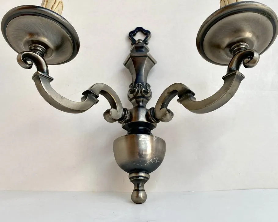 Clearance Pamono Vintage Wall Sconces in Bronze, France, 1970s, Set of 2