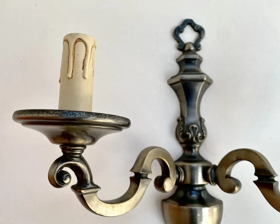Clearance Pamono Vintage Wall Sconces in Bronze, France, 1970s, Set of 2