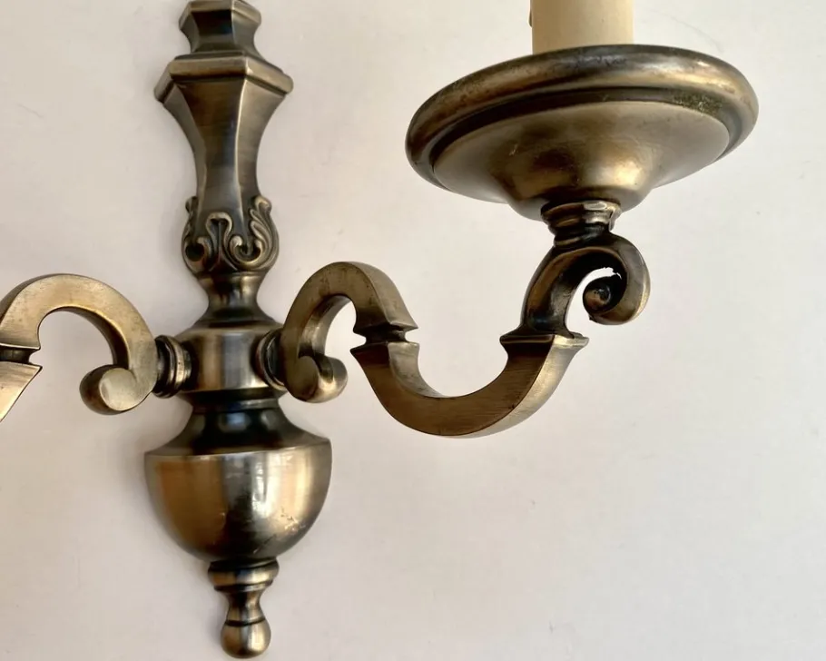 Clearance Pamono Vintage Wall Sconces in Bronze, France, 1970s, Set of 2