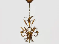 Clearance Pamono Vintage Wheat Ear Chandelier in Gilt Metal from Masca, 1970s