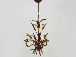 Clearance Pamono Vintage Wheat Ear Chandelier in Gilt Metal from Masca, 1970s