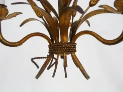 Clearance Pamono Vintage Wheat Ear Chandelier in Gilt Metal from Masca, 1970s