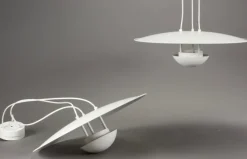 New Pamono Vintage White Fata Morgana Lamps by Hans-Agne Jakobsson for Markaryard, Set of 2