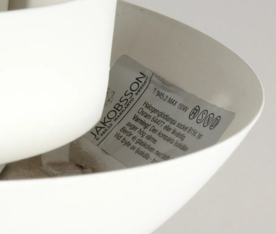 New Pamono Vintage White Fata Morgana Lamps by Hans-Agne Jakobsson for Markaryard, Set of 2