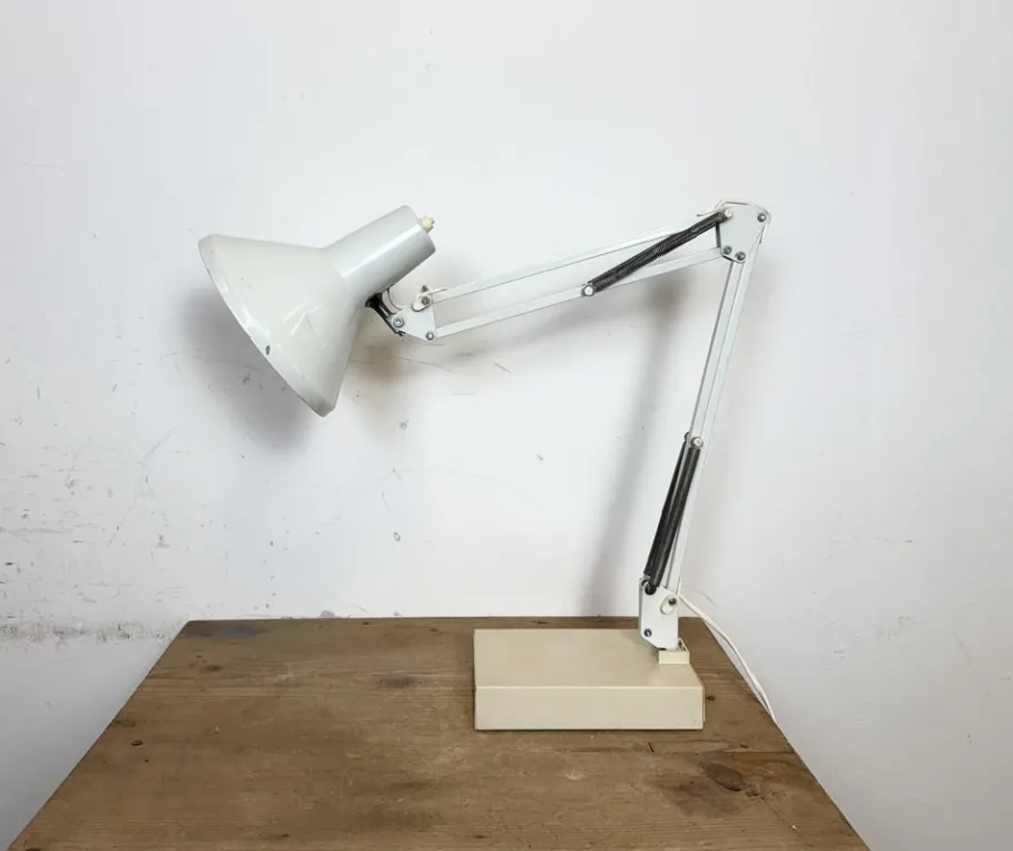 Clearance Pamono Vintage White Italian Architect Table Lamp, 1970s