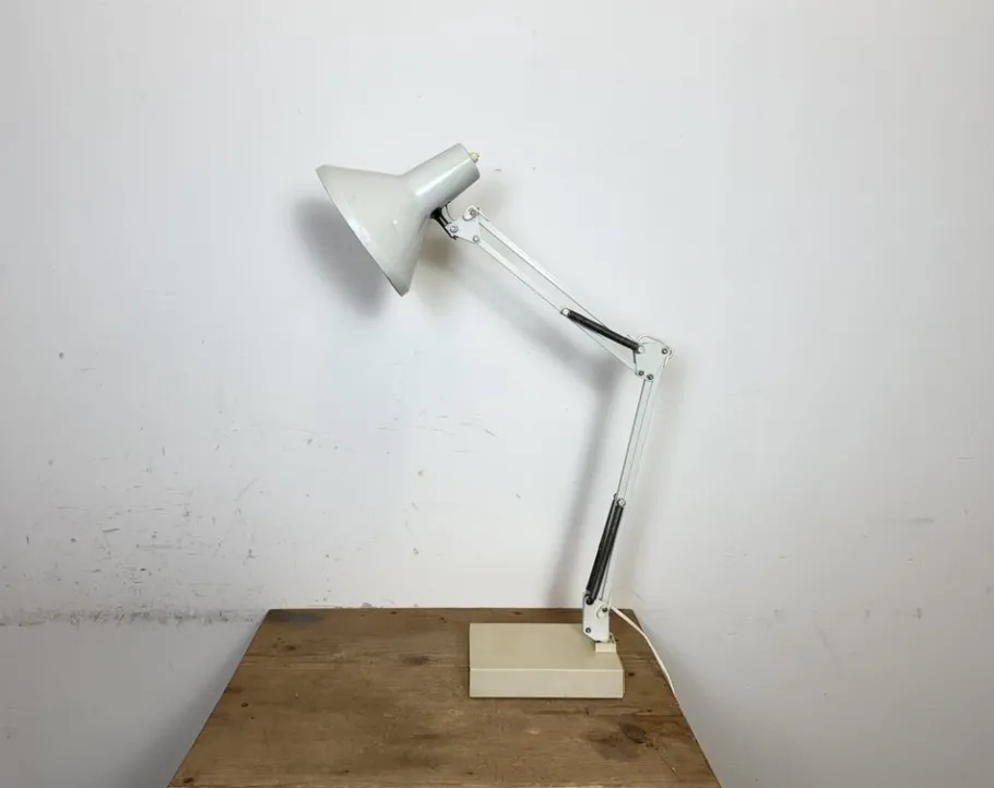 Clearance Pamono Vintage White Italian Architect Table Lamp, 1970s