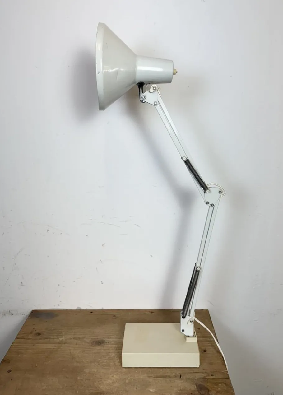 Clearance Pamono Vintage White Italian Architect Table Lamp, 1970s