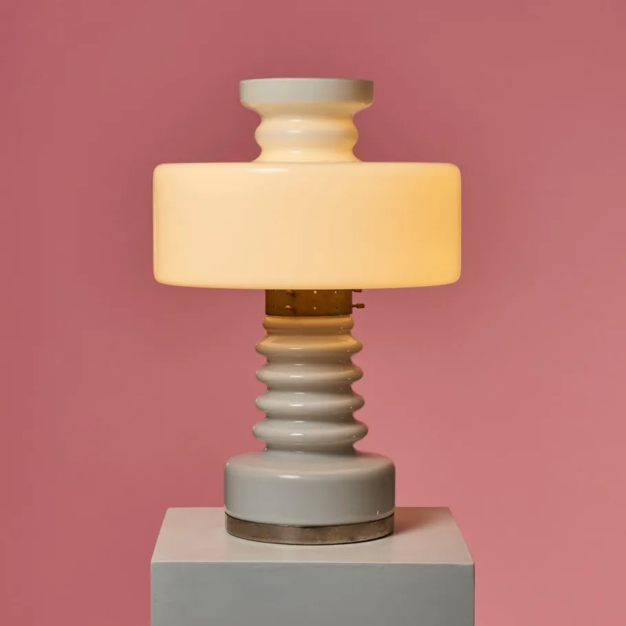 Hot Pamono Vintage White Lamp by Vitropol Białystok, 1970s