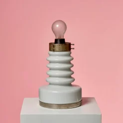 Hot Pamono Vintage White Lamp by Vitropol Białystok, 1970s