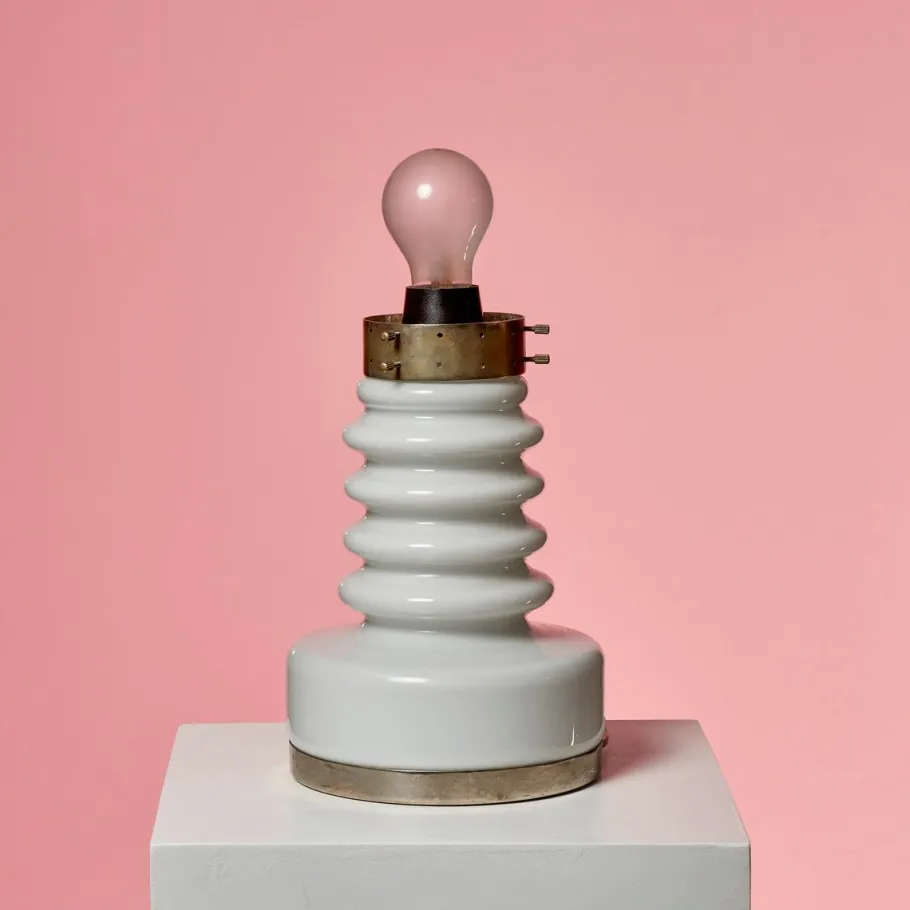 Hot Pamono Vintage White Lamp by Vitropol Białystok, 1970s