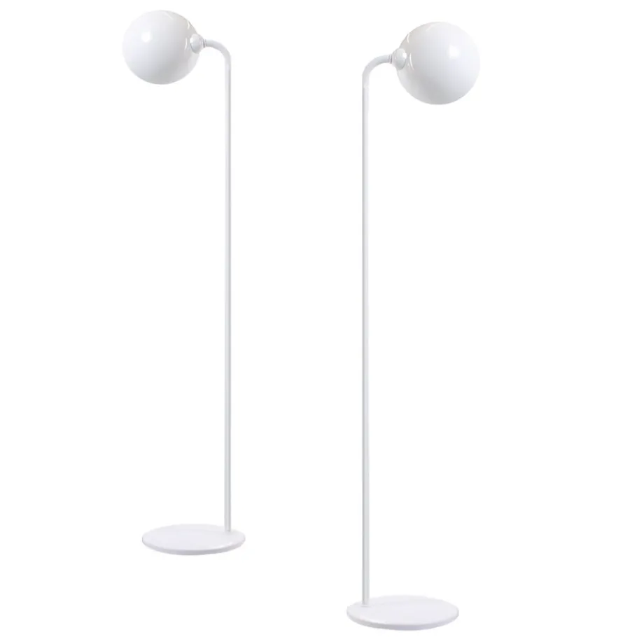 Best Pamono Vintage White Metal Floor Lights from Hala, 1980s, Set of 2