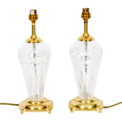 New Pamono Vintage Windsor Cut Glass Table Lamps, 1980s, Set of 2