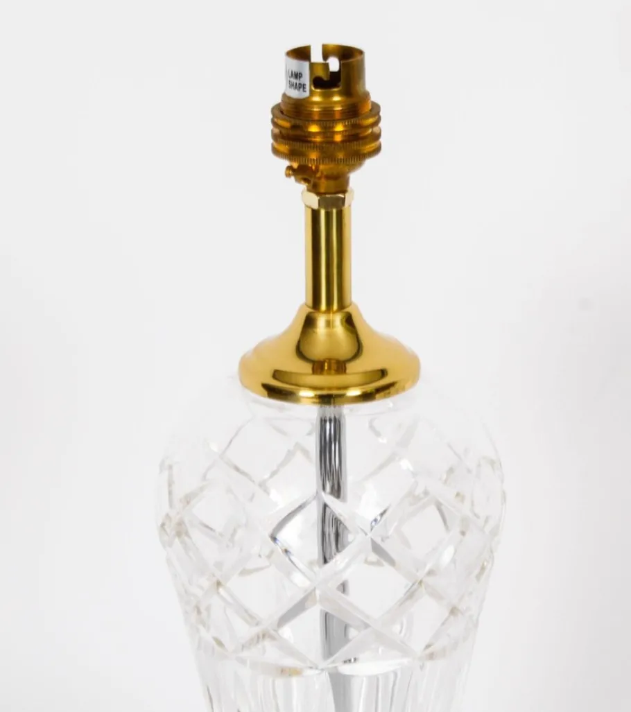 New Pamono Vintage Windsor Cut Glass Table Lamps, 1980s, Set of 2