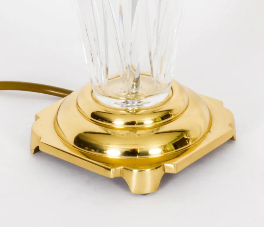 New Pamono Vintage Windsor Cut Glass Table Lamps, 1980s, Set of 2