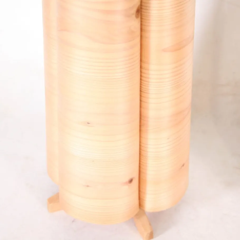 New Pamono Vintage Wooden Lamps, 1970s, Set of 2