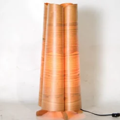 New Pamono Vintage Wooden Lamps, 1970s, Set of 2