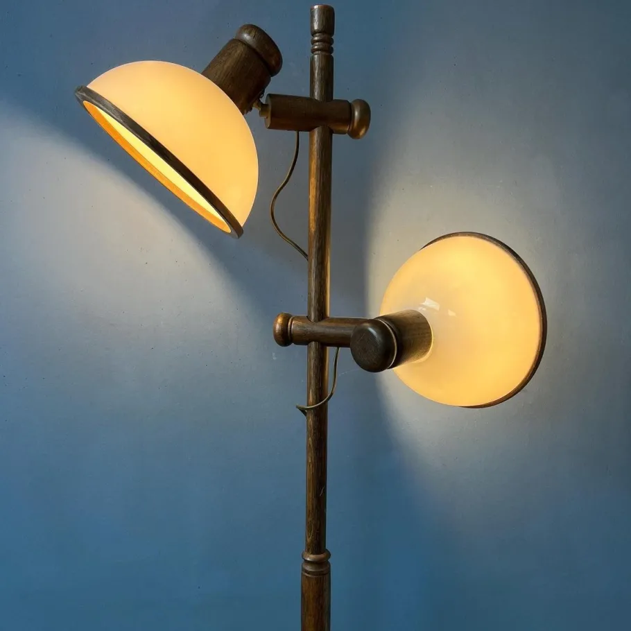 Sale Pamono Vintage Wooden Mushroom Floor Lamp from Steinhauer
