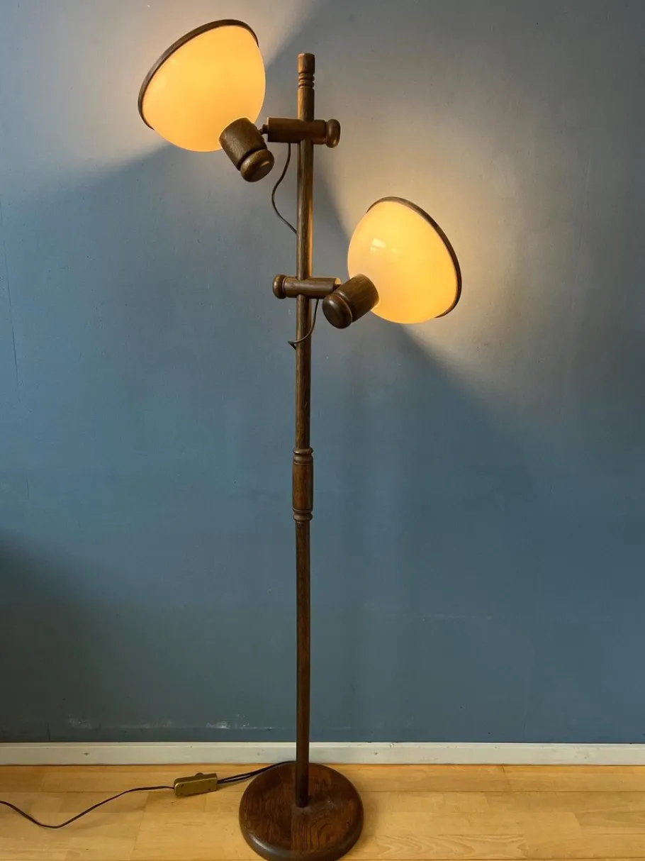 Sale Pamono Vintage Wooden Mushroom Floor Lamp from Steinhauer