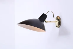 Sale Pamono Visor Black Wall Lamp in Brass by Vittoriano Vigano for Arteluce, 1950s