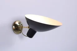 Sale Pamono Visor Black Wall Lamp in Brass by Vittoriano Vigano for Arteluce, 1950s