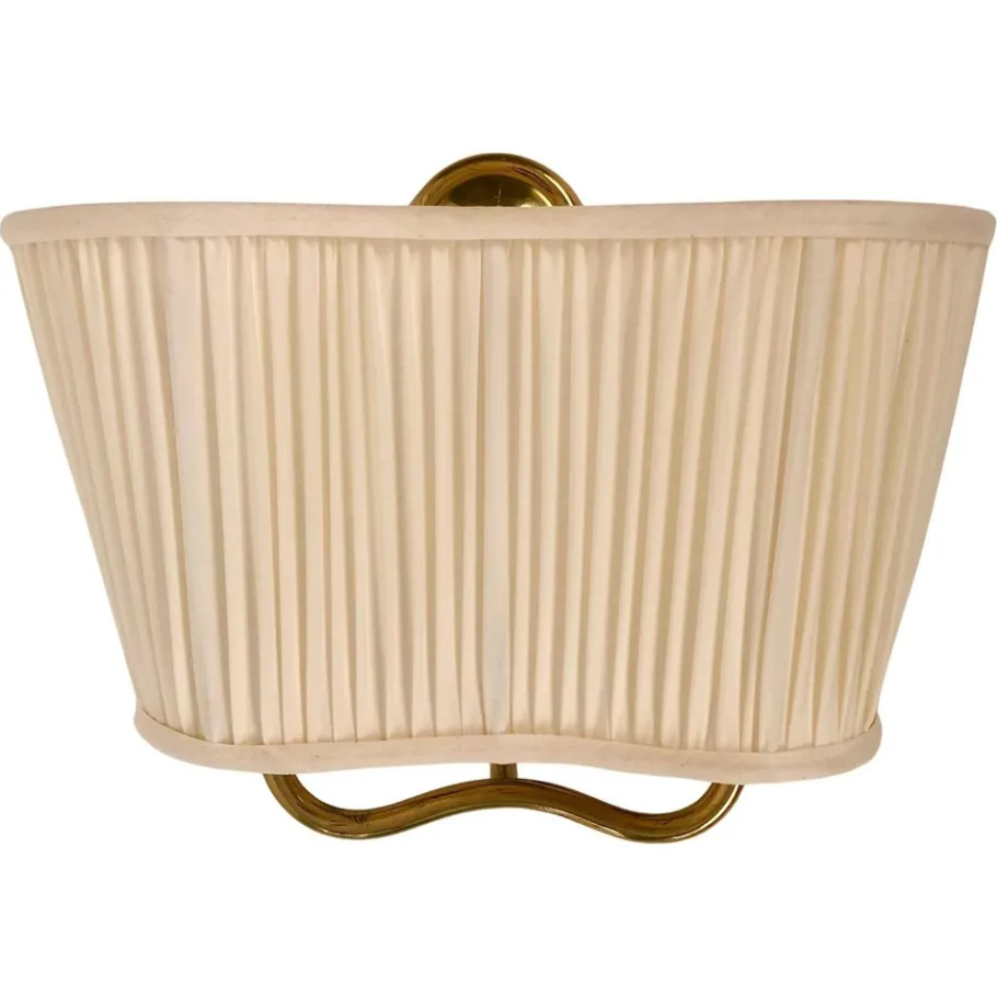 New Pamono Wall Lamp in Brass and Silk attributed to Josef Frank, Austria, 1933