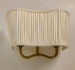 New Pamono Wall Lamp in Brass and Silk attributed to Josef Frank, Austria, 1933