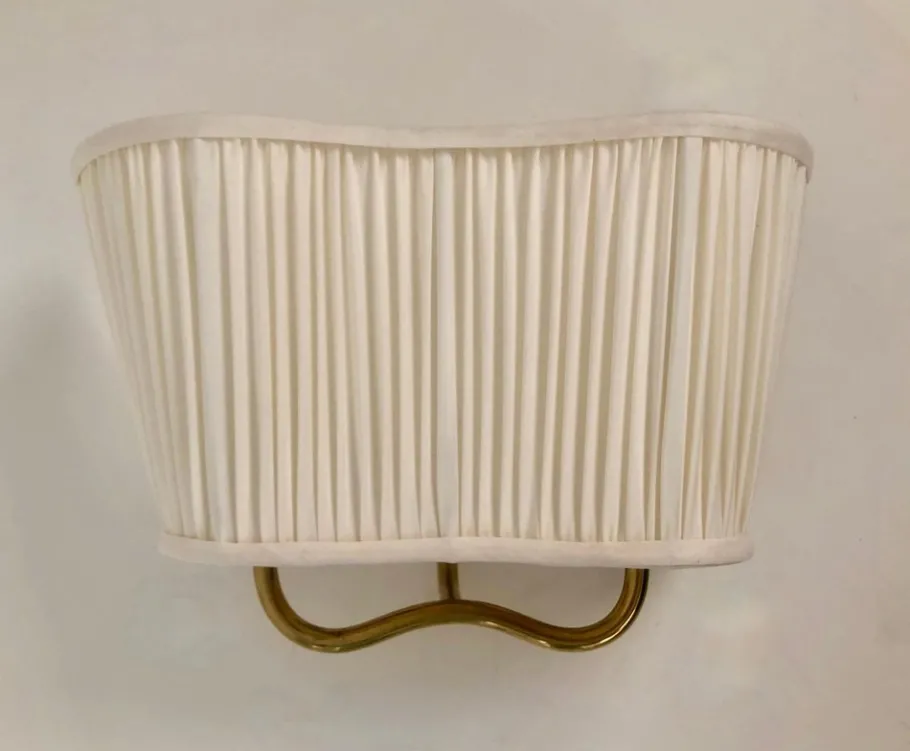 New Pamono Wall Lamp in Brass and Silk attributed to Josef Frank, Austria, 1933