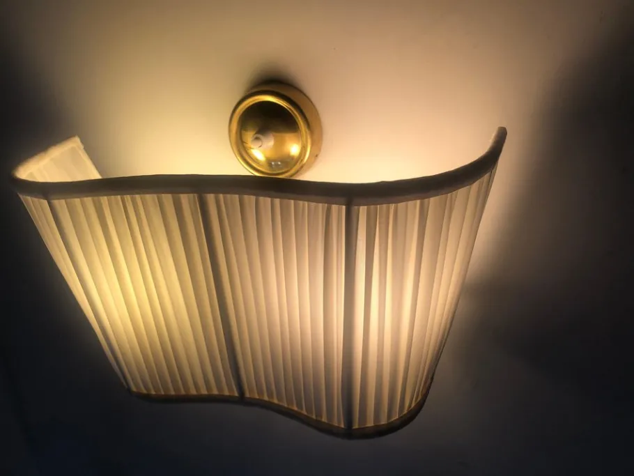 New Pamono Wall Lamp in Brass and Silk attributed to Josef Frank, Austria, 1933