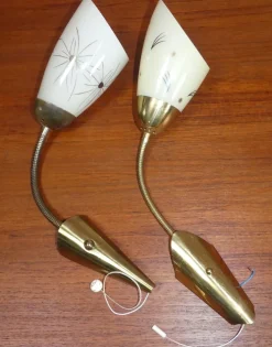 Best Pamono Wall Lamp in Glass with Swan Neck, 1950s