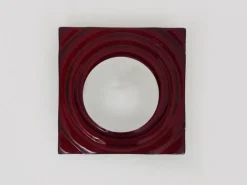 New Pamono Wall Lamp in Red Glass and Chrome Reflector by Paul Neuhaus, 1990s